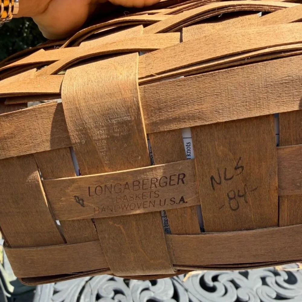 Vintage Longaberger 1984 Slanted Vegetable Basket Angled Sleigh Wood Booklet